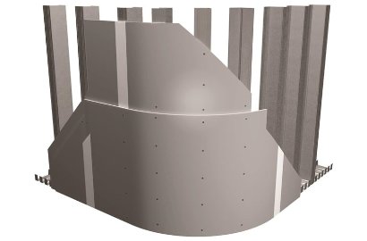 Proceso de instalación de una pared curva de Pladur