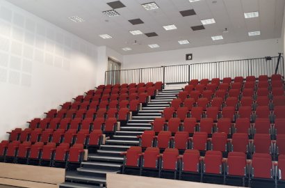 Instalación de Pladur en un auditorio