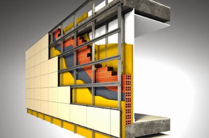 Montaje de una fachada ventilada con Pladur en un edificio moderno