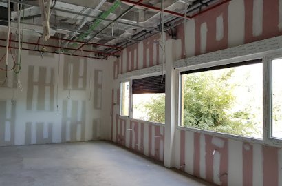Detalle de un tabique de Pladur con aislamiento térmico en Girona