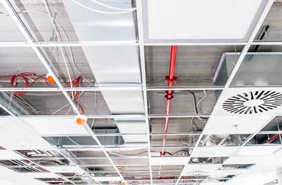 Detalle de falsos techos de Pladur en Girona